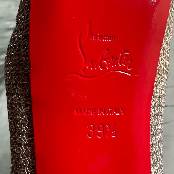 🌺CHRISTIAN LOUBOUTIN 🌺 Fetish Peep 150mm Platform Pumps in Colombe Size: 39.5 - Picture 14 of 15